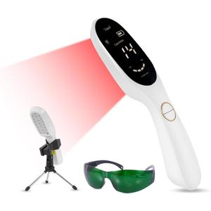 Cold Laser Therapy Device Low Level Laser Therapy (LLLT) Wand 3x808nm + 18x650nm, Handheld Red & Infrared Light Therapy for Humans & Pets Red Light Therapy for Dogs & Cats, Joint & Muscle Relief