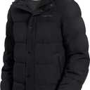 Pioneer Camp Mens Winter Coat Warm Winter Puffer Jacket Waterproof Thicken Insulated Windproof Hooded Down Quilted Coat (Small, Black-1)