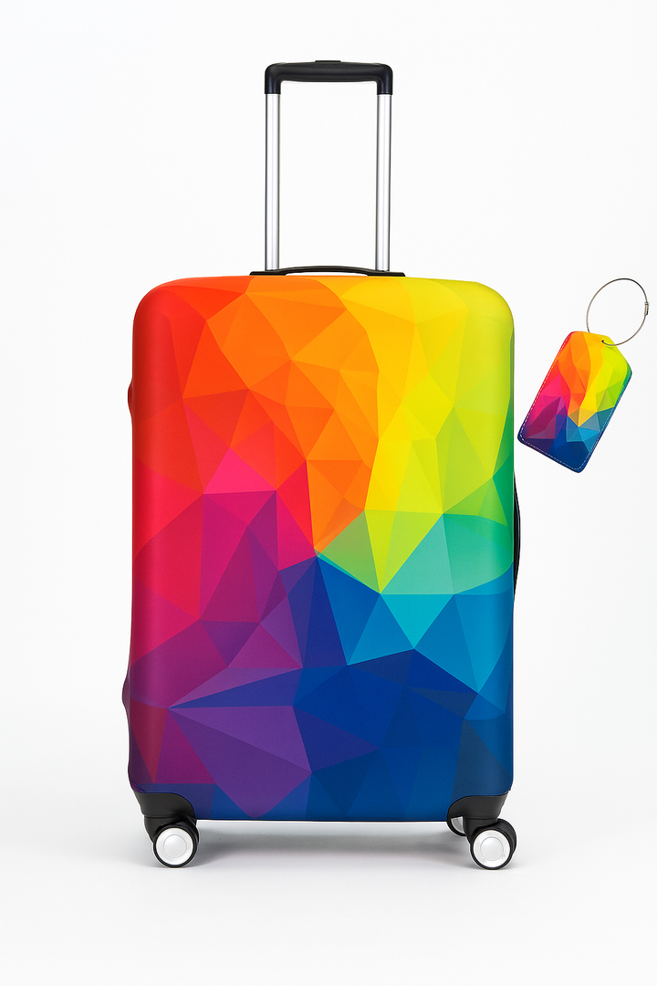 Geometric Luggage Cover, M 22-25"