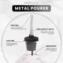 Esatto 6 Pack Metal Pourer Spouts for Oversized Bottles, Includes 6 Dust Caps to Protect from Dirt & Debris, Pour Spouts for Bottles, Liquor Bottle Pourers for Alcohol & Olive Oil