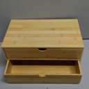 Wisuce Bamboo Desk Drawer Organizer, Desktop Organizer with Drawers Tabletop Storage Organization Box for Office Home Toiletries Supplies Vanity, No Assembly Required(2 Drawers)