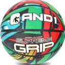 AND1 Supreme Grip Rubber Basketball: Official Regulation Size 7 (29.5 inches) - Deep Channel Construction Streetball, Made for Indoor Outdoor Basketball Games