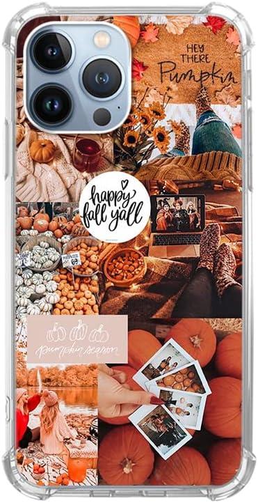 Autumn Vibe Aesthetic Case Compatible with iPhone 15 Pro, Fall Pumpkin Halloween Case for iPhone 15 Pro, Cool Cute TPU Bumper Phone Case Cover
