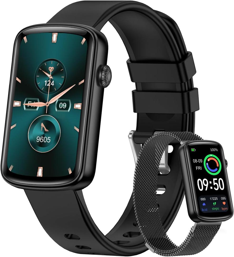 RUIMEN Fitness Tracker, Fitness Watches for Women Men with Heart Rate Monitor Blood Oxygen Sleep Tracker Pedometer, 1.47" Smart Watch Step Calorie Counter for Android iOS IP68 Waterproof (Black)