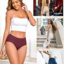 FINETOO 6 Pack Womens Seamless Underwear Full Coverage No Show Hipster Panties Sexy Stretchy Invisible Briefs Bikini Lingerie (L)