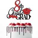 8th Grade Grad Cake TopperClass Of 2026 Graduation Decorations | Straight Outta 8th Grade Cake TopperBoy Girl Kids Eighth Grade Graduation Party Decoration Supplies Black Red