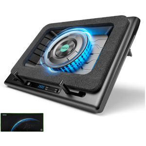 llano Gaming Laptop Cooler, V12 Laptop Cooling Pad Stand with 5.5inch Fan, Fast Cooling Computer Laptop 15.6-21in, Adjustable Speed, Touch Control, 3-Port USB A, A Mouse Pad Included
