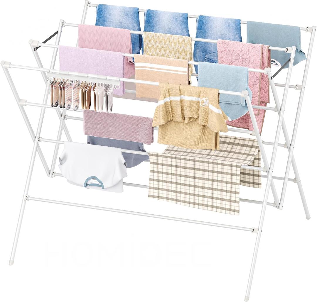 Drying Rack Clothing,35.4in Long Drying Poles Large Clothes Drying Rack, 38.2in