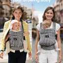GROWNSY Baby Carrier Newborn to Toddler, Lightweight Ergonomic 7-44 lbs Newborn Carrier with Head Support, Easy to Wear Hands Free Infant Carrier for 0-36 Months, Houndstooth