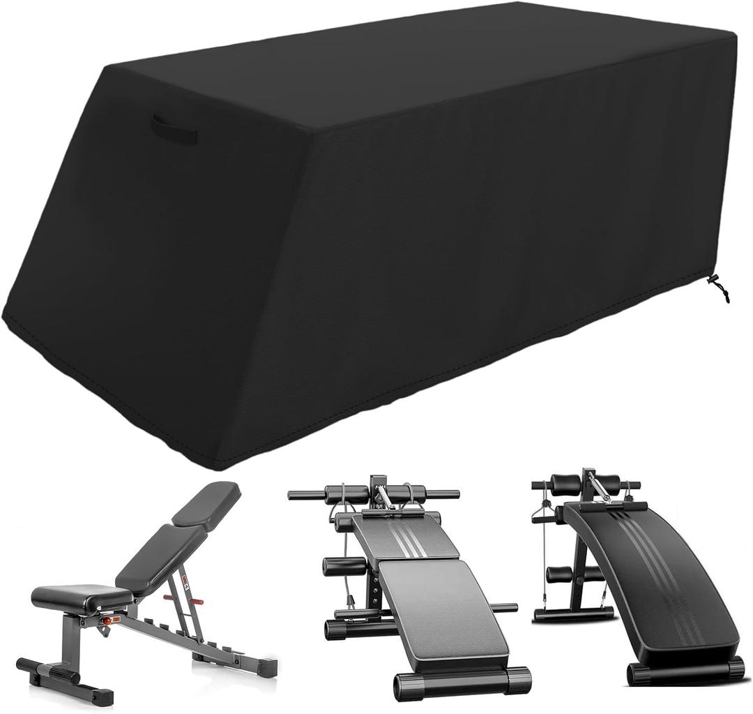 Sit-up Board Cover Outdoor Waterproof Weight Bench Cover Fits for Universal Weight Chair Fitness Bench High Quality Oxford fabrics UV Protective 52" x 60" x 18" x 21" Black