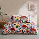 Marimekko - Full/Queen Duvet Cover Set, Cotton Percale Reversible Bedding with Matching Shams, Floral Home Decor (Ojakellukka Multicolor, Full/Queen)