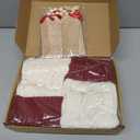 Aoriher Large Christmas Stockings with DIY Name Tags, 18 Inch Knitted Stockings Xmas Stocking Decorations with Christmas Stocking Tags for Family Decor (Style B,White/Red)