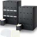 Cholemy Trading Card Storage Box Card Organizer 15000+ with 70 Cardboard Storage Divider, Label Sticker for Collection Compatible with Tcg, Sport Cards(8 Row, 4 in A Row,Black)