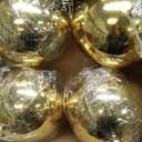 4 Pcs Extra Large Retro Mercury Christmas Balls Ornaments 8'' Oversized Giant Hanging Shatterproof Electroplated Ball Christmas Tree Ornaments for Xmas Party Outdoor Decor(Golden)