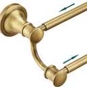 Hoimpro Adjustable Retractable 15-27 Inches Stainless Steel Bathroom Towel Bar, Bathroom Accessories Bath Hotel Double Towel Bar Rod Hanger Wall Mounted Towel Holder Towel Rack, Antique Brass