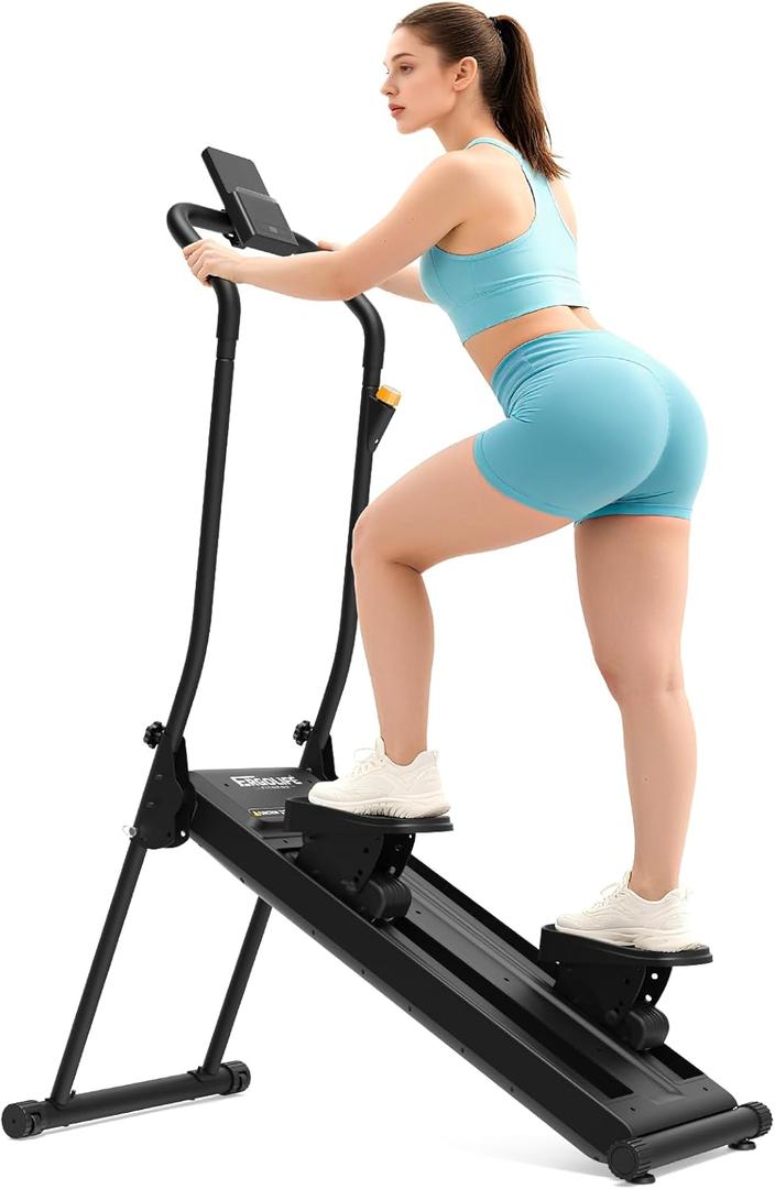 ERGOLIFE Stair Stepper with 6-Level Adjustable Resistance, 350lbs Upgrade Foldable Stairmaster Machine for Home Gym Workout, Cardio Stair Climber with Low Noise
