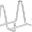 Plate Holder Easel Display Stand - 3 inch Metal Plate Stands for Display - Tabletop Picture Stand - Silver Iron Easels for Display Pictures | Photo Frames | Book | Decorative Plates | Plaque-1 Pack