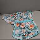Patgoal Girls 3 Piece Bathing Suit Summer Racerback Top Bikini Swimsuit with Shorts Beach Tankini Sets (9-10 Years, Light Blue + Floral)