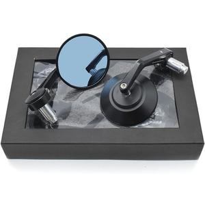 Handlebar-end Side Rearview Mirror CNC Aluminum Universal for Motorcycle Motorbike Street Bike, Compatible with Honda Kawasaki Suzuki Triumph Yamaha(Black)