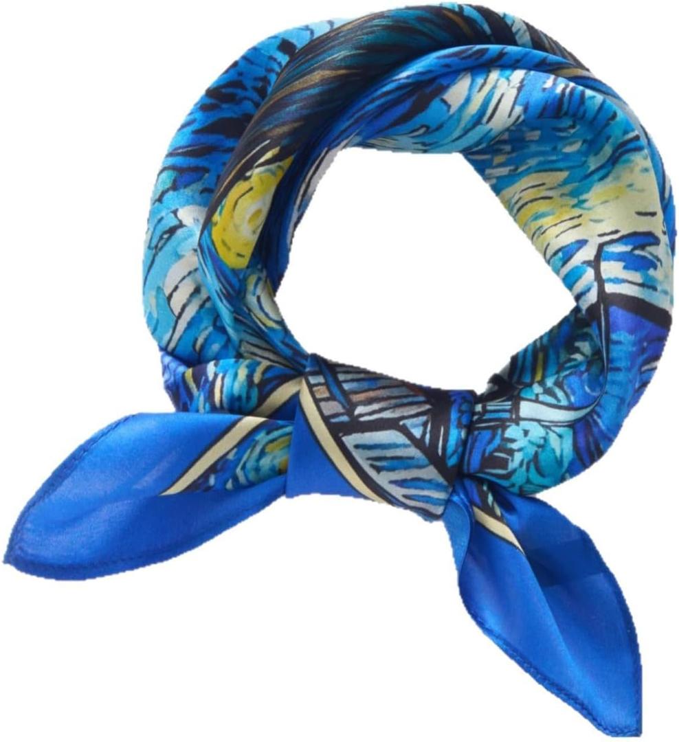 Silk Scarf Women 100% Mulberry 21x21 Small Square Hair Neck Scarf
