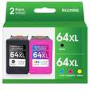 4 64XL Ink Cartridge Combo Pack Replacement for hp Ink 64 for hp 64xl Black Ink Cartridge for hp 64 Ink use with hp Envy Photo 7855 Ink cartridges 7200 7455 7858 7900 Printer (1BK+1C)