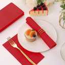 100 Pcs Red Paper Napkins Disposable - Red Guest Dinner Napkins for Bathroom Wedding Birthday Anniversary Graduation Party