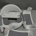 Forbena Potty Training Toilet Seat with Step Stool Ladder, Toddler Kids Potty Seat for Boys Girls, Non Slip Foldable Toilet Training Seat with Soft Cushion, Comfortable Handles (White-Grey)