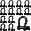 6 Pack 5/8" D Ring Shackle Heavy Duty with Screw Pin Galvanized Coating for Rigging Tow Strap Winch Off Road Truck Vehicle Recovery
