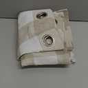 Short Tan White Buffalo Plaid Full Blackout Window Curtains Checkered Vintage Linen Textured Grommet Panels Thermal Insulated Drapes Farmhouse Bedroom Window Treatment,Living Room,40"x63"x2