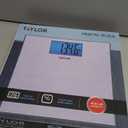 Taylor Digital Scales for Body Weight, 400 LB Capacity, Unique Blue LCD, Auto on and Off Scale, 11.8 x 11.8Inches, Stainless Steel