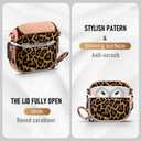 Maxjoy for Cute AirPods 3 Case (2021) with Safety Lock,Compatible Leopard Print AirPod 3rd Generation Case for Women Girly with Keychain-Gold
