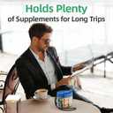 2 x PULIV Portable Pill Dispenser Bottle, Vitamin Organizer with 7 Compartments, Holds Plenty of Supplements with Anti-Mixing & Wide Openings Design, Easy to Retrieve Meds, Includes 20 Labels Royal Blue