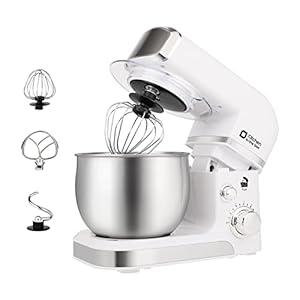Kitchen in the box Stand Mixer,3.2Qt Small Electric Food Mixer,6 Speeds Portable Lightweight Kitchen Mixer for Daily Use with Egg Whisk,Dough Hook,Flat Beater (Black)