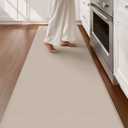 Color&Geometry Anti Fatigue Cushion Kitchen Mat for Floor -24"x87",Wide,Easy Clean, Water & Oil Proof, Anti Slip, Foam Rubber Runner Rug for Front Sink Comfort Standing,Dark Beige