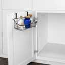 Spectrum Hanging Baskets for Organizing (Small, Bronze) - Grid Over the Cabinet Wire Basket for Kitchen or Bathroom - Door Hanging Storage Organizer for Cleaning Supplies, Washcloths, & Hand Towels