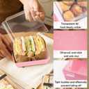 BUIYLV 50 Pack Charcuterie Boxes with Clear Lids, 4 Inches Pink Dessert Boxes To Go Disposable Mini Charcuterie Boxes for Cookie, Sandwich, Strawberry, Cupcake, Macaron, Cake Slice