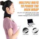 Portable Heating Pad for Neck with Massager Heated Wrap for Pain Relief 3 Adjustable Temperature and 4 Massage Modes Hot Compress Therapy Brace for Stiffness & Soreness Relief