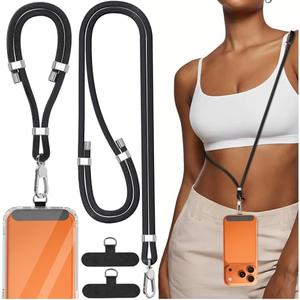 TNSNK 4-IN-1 Phone Lanyard + Wrist Strap Set, Adjustable Length (15.7-31.5 in) Cell Phone Lanyard with 2 PCSTether Tabs for iPhone,Smartphones