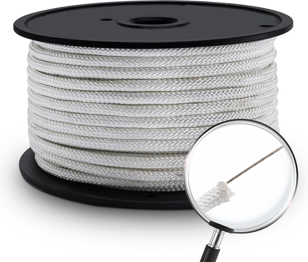 Artilife Flag Pole Rope,5/16" Wire Center Flagpole Rope,Braided Polyester Line with Steel Center Marine Grade (5/16" x 150 Ft)