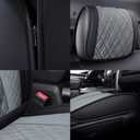 YIERTAI Car Seat Covers for Dodge Ram Fit 2009-2026 1500 2010-2026 2500 3500 Classic Bighorn Longhorn Laramie Tradesman Truck Gray Front