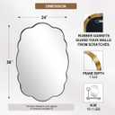 ANDY STAR Brushed Gold Oval Bathroom Mirror, 24x36 Inch Wavy Scalloped Wall Mirror, Anti-Rust Brass Metal Mirror for Bathroom Hang Vertical or Horizontal