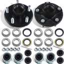2Sets 5 on 4.5'' Trailer Hub Kits for 2000lbs 1'' or 1-1/16'' Straight Axle, 5 Lug Trailer Idler Hub Kit 5 Bolt on 4-1/2 Inch, Fits 1'' and 1-1/16'' Spindle, with Extra Dust Cap & Rubber Plug