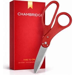 20'' Red Ceremonial Ribbon Cutting Scissors - Red Big Shears for Ribbon Cutting Ceremony Giant Scissors Prop Large Shears Tape Trimming for Special Events Inaugurations and Ceremonies