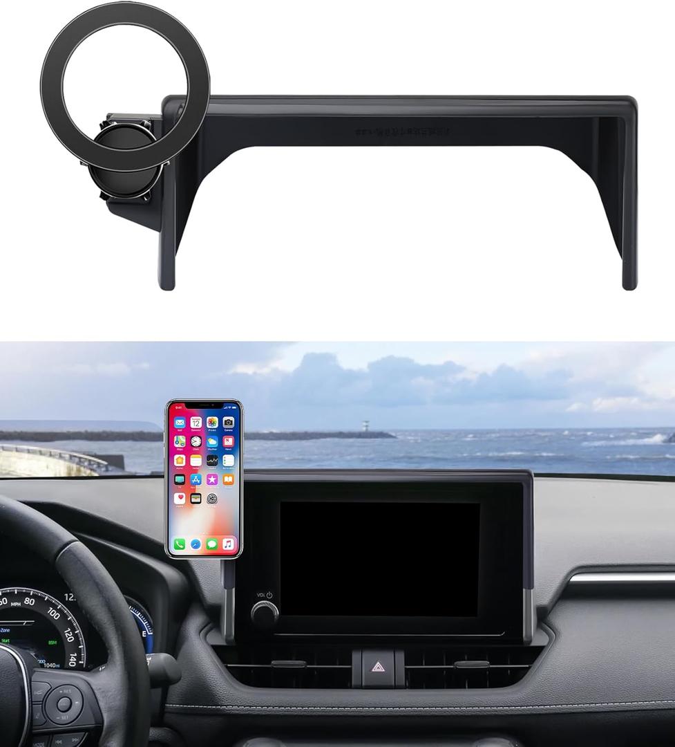 MaserWeller Car Phone Holder for Toyota RAV4 2019-2025 Accessories 7/8-Inch Screen Fixed Clip, 360 Rotation Smart Phone Mount Compatible with MagSafe, Cell Phone Holder That Does Not Affect Air Vent