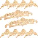 Yalikop 10 Pieces Wood Appliques Onlays Decorative DIY Wood Appliques and Onlays for Furniture Rose for Bed Door Wall Cabinet Wardrobe Furniture Decoration (Small Size, Flower)