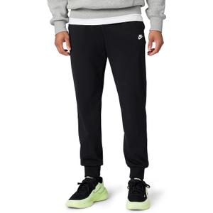 Nike Men's Club Knit Joggers (Medium, Black/White)