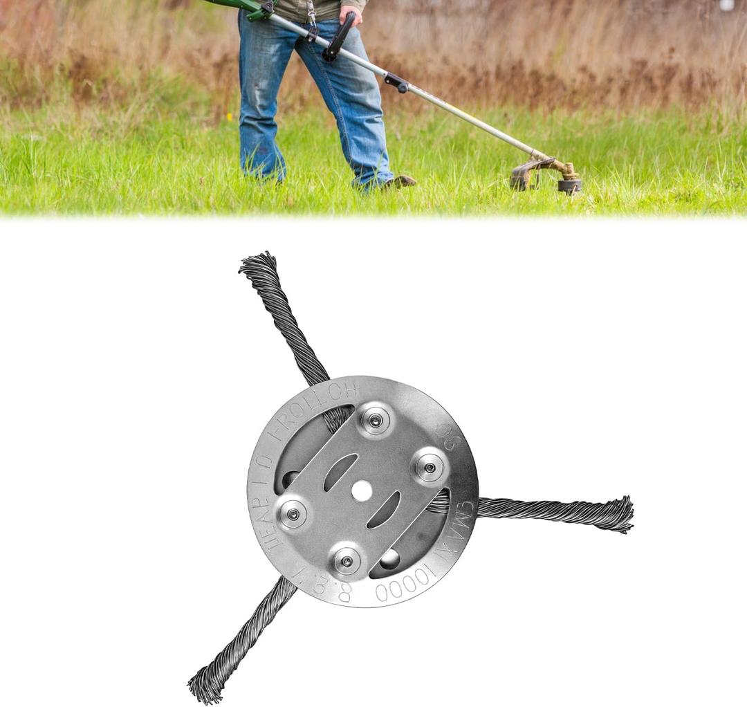 Steel Wire Grass Trimmer Head, 2025 New String Trimmer Replacement Head,6 Inch Wired Trimmer Blade,Metal Weed Eater Blade,for Lawn Mower Tray (1,3 Blade)