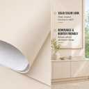 394''x23.6'' Cream Wallpaper Peel and Stick Contact Paper Beige Matte Textured Solid Color Self Adhesive Wall Paper Removable Renter Friendly for Cabinets Drawers Bedroom Kitchen