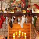 VOSAREA Christmas Nutcracker Ornaments Hanging Soldier Nutcracker Wooden Nutcracker Pendants Glittering Powder Nutcracker Figures Ornament for Party Store Home (White Gold)