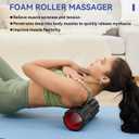 5 in 1 Foam Roller Set - Foam Roller for Legs, Muscle Roller Stick, Massage Ball, Resistance Band for Physical Therapy & Deep Tissue Muscle Massage (Black)